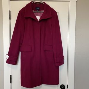 NEW Lands End Women’s TALL Luxe Wool Cashmere Walker Car Coat